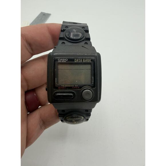 CASIO DATA BANK DB-33W TELEMEMO 30 ALARM CHRONOGRAPH 871 VINTAGE MEN’S WATCH main image 7
